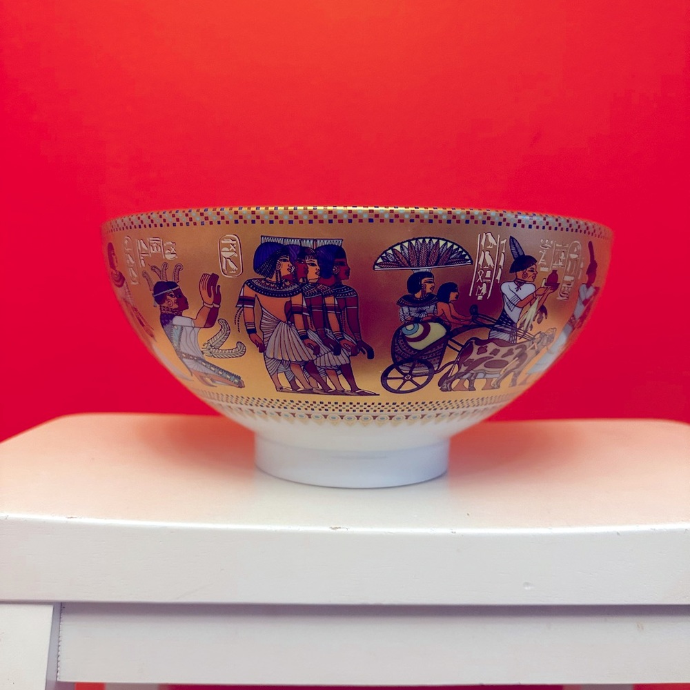 KAISER "Homage to Tutankhamun" Egyptian Gold Gilt Porcelain Bowl Ltd Ed 484/5000